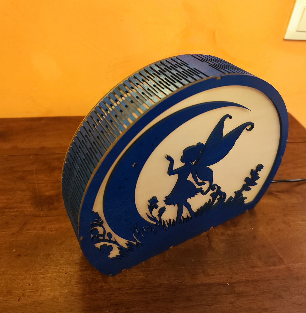 Lampada decorativa in legno Fata della Luna