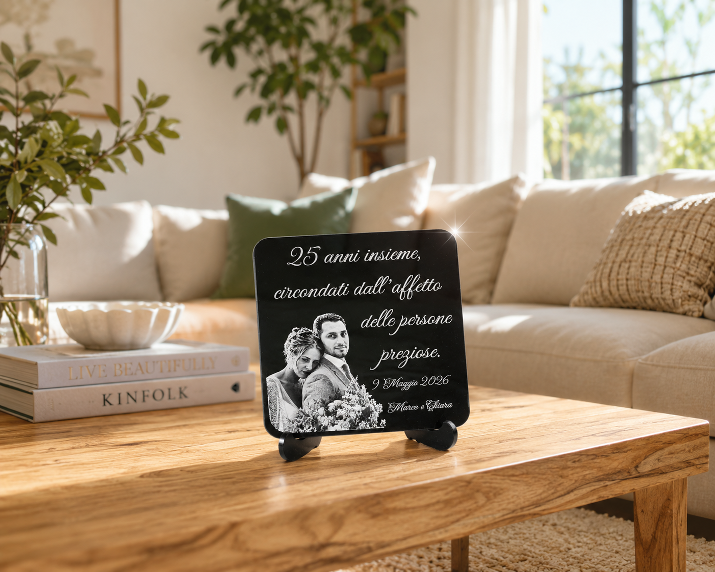 Quadretto personalizzato in plexiglass nero